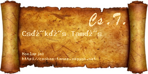 Csókás Tamás névjegykártya